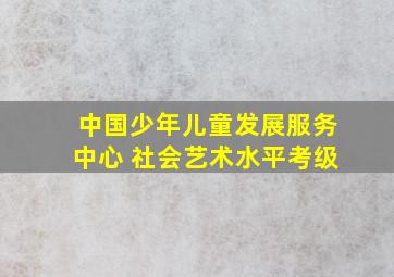 中国少年儿童发展服务中心 社会艺术水平考级